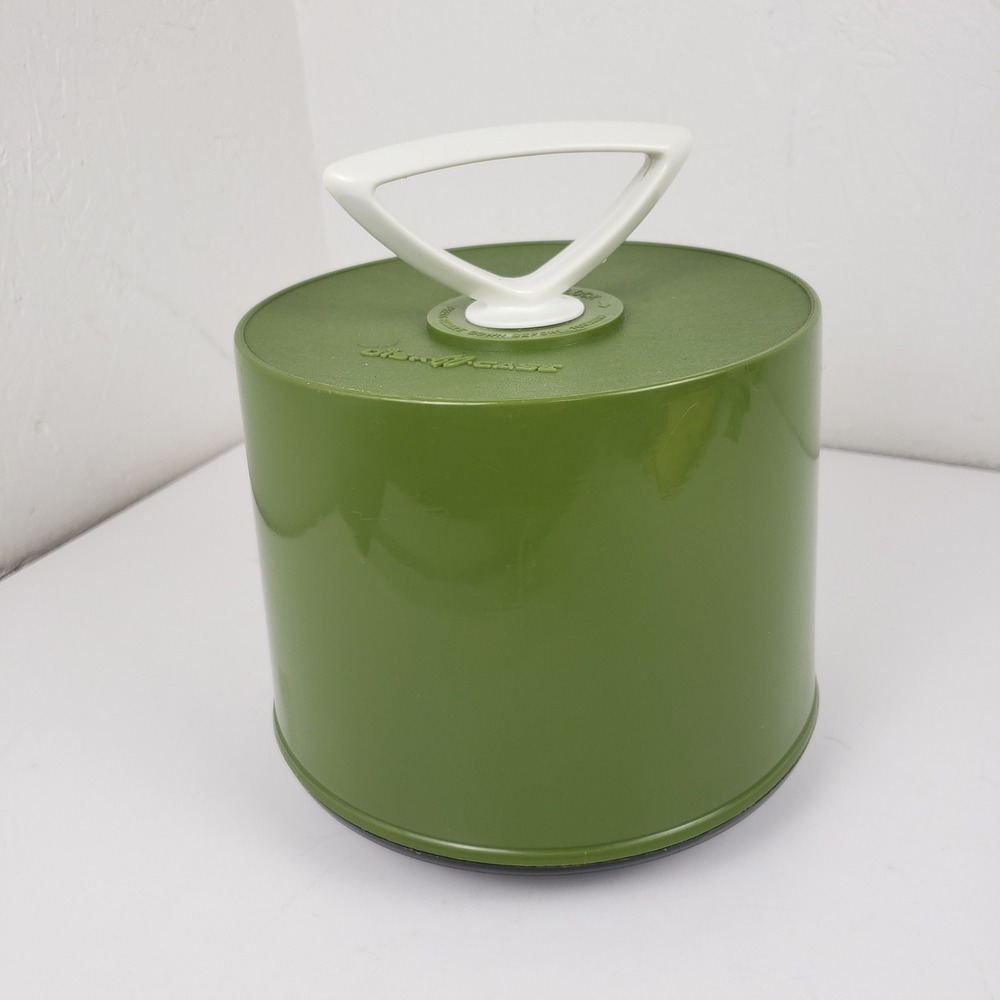 Vintage Avocado Green Disk-Go-Case 45 RPM Record Carrier with 40+ Vinyl Records